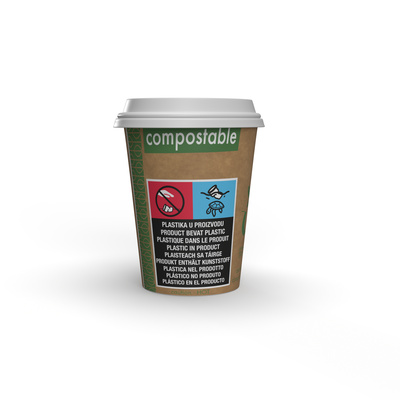 Bio Kaffeebecher Kraft PLA 150ml/6oz,ؠ72mm